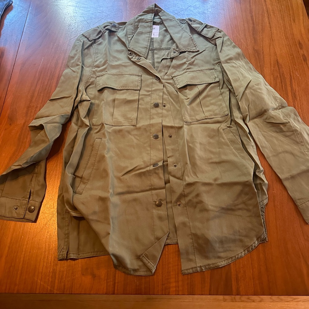 Green Button Down - image 1